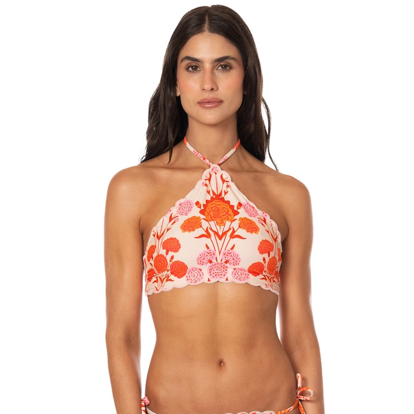 Petal Halter Crop Top Bikini Top