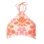 Petal Halter Crop Top Bikini Top