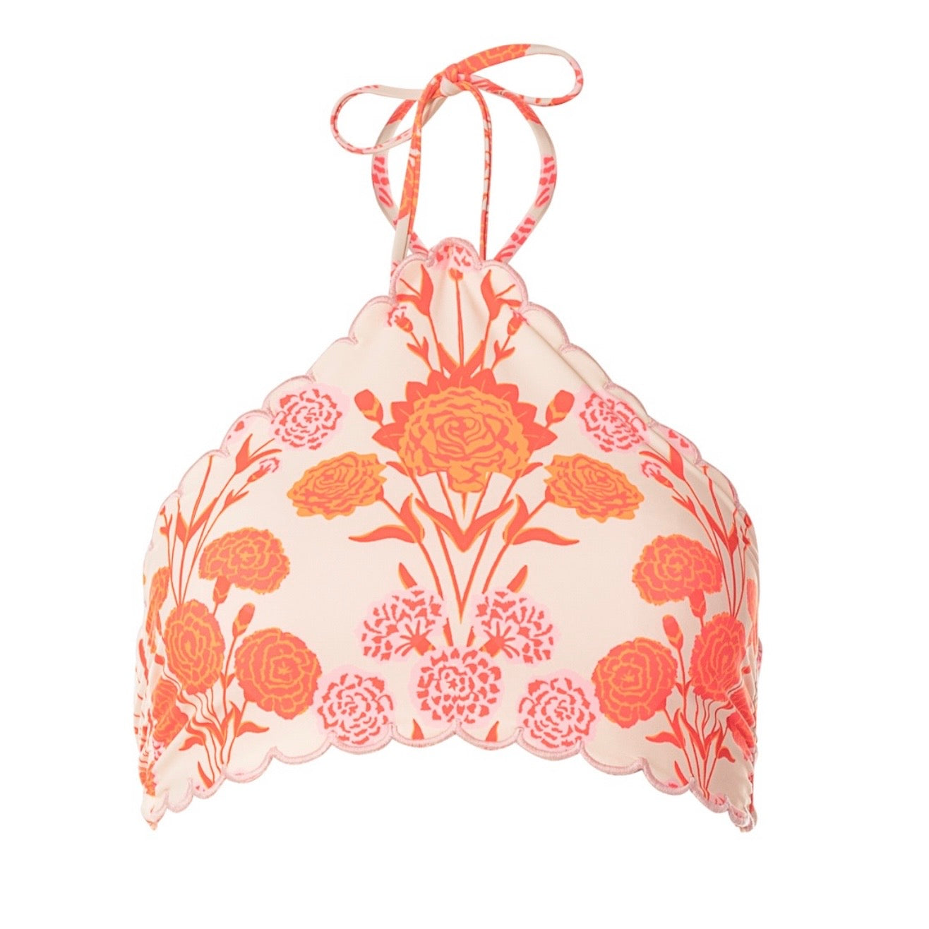 Petal Halter Crop Top Bikini Top