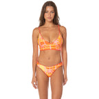 Criss Cross Long Line Triangle Bikini Top
