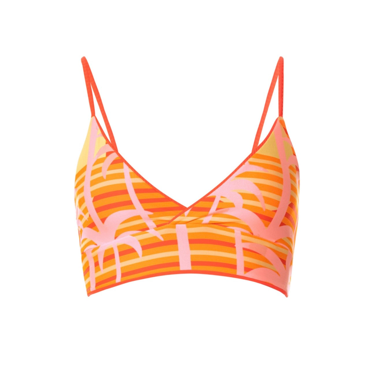 Criss Cross Long Line Triangle Bikini Top