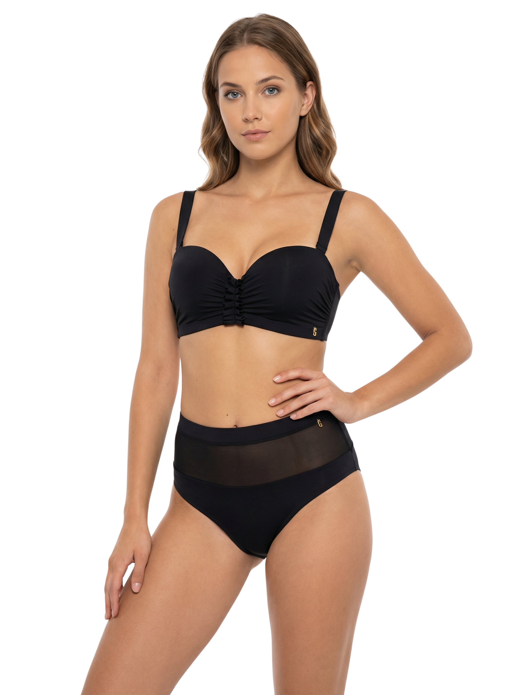 High Waisted Mesh Bikini Bottom