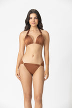 Satin Sliders Triangle Bikini Top