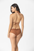 Satin Sliders Triangle Bikini Top