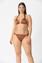 Satin Sliders Triangle Bikini Top