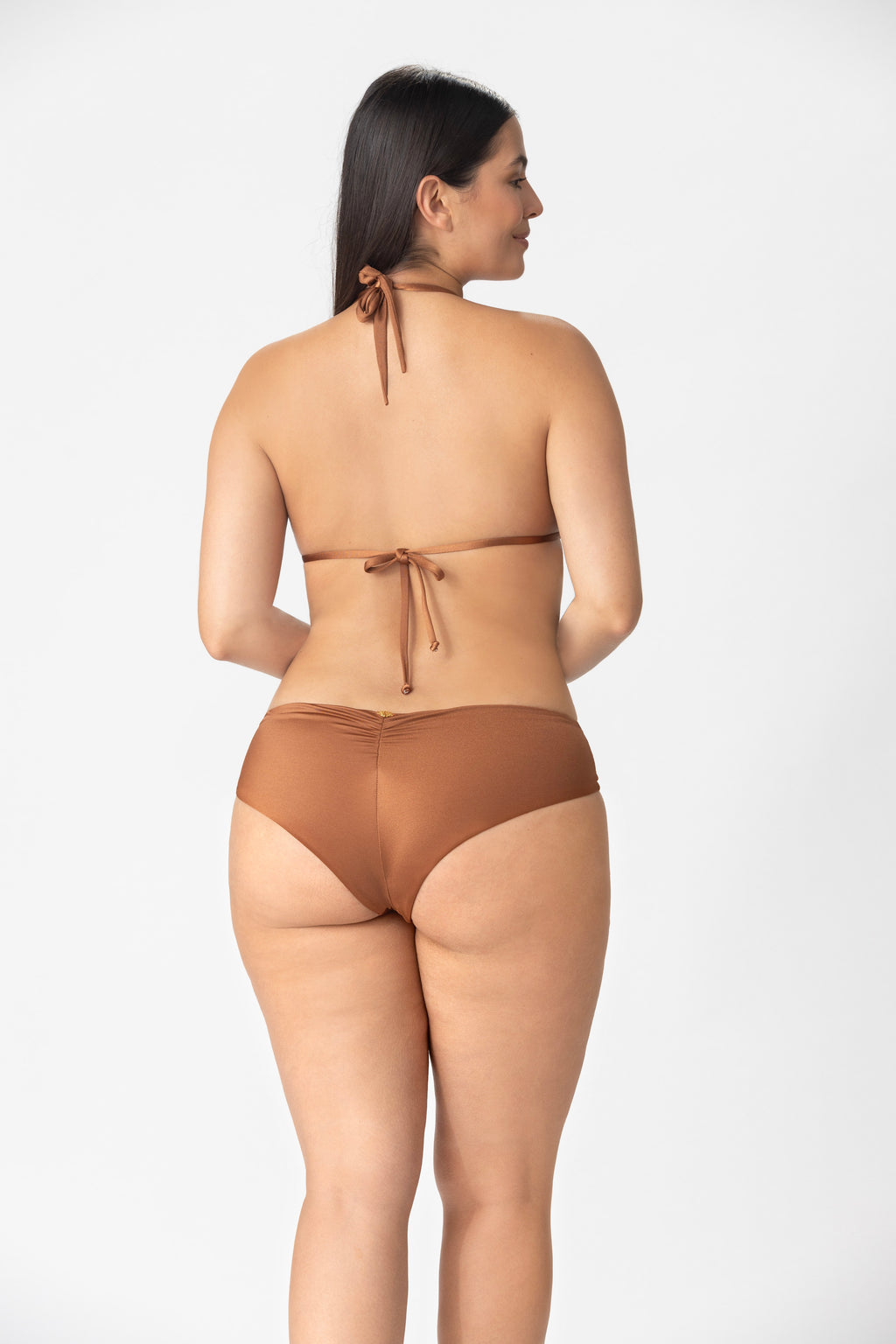 Satin Sliders Triangle Bikini Top