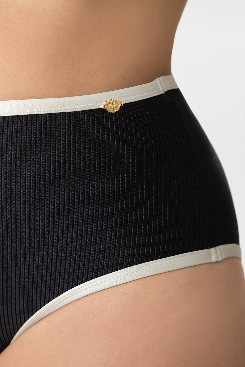 High Waisted Contrast Bikini Bottom