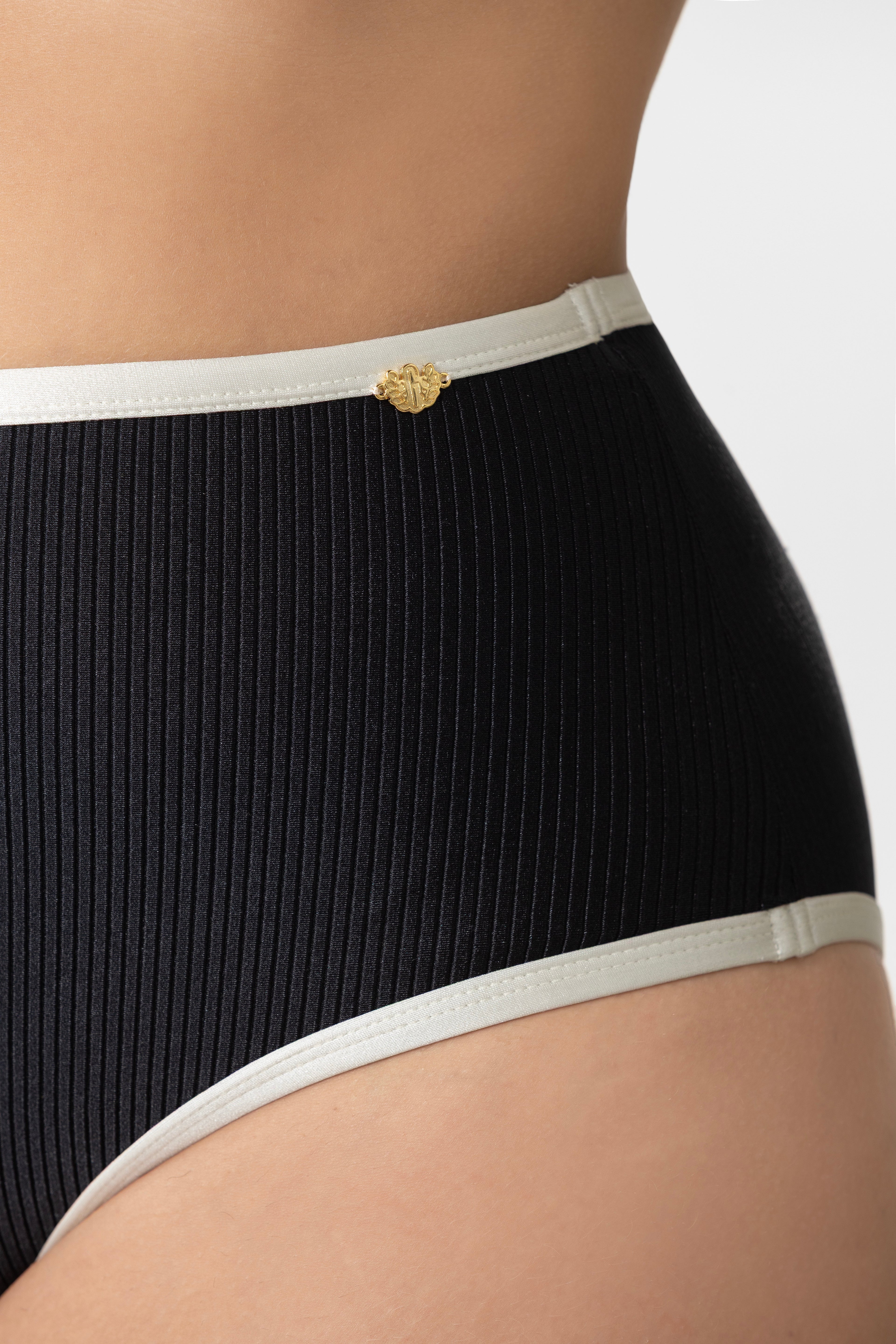 High Waisted Contrast Bikini Bottom