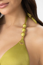 Triangle Bikini Top with Beads