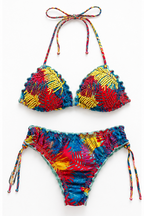 Tropicana Beaded Ruffle Bikini Set
