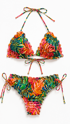 Tropicana Beaded Ruffle Bikini Set