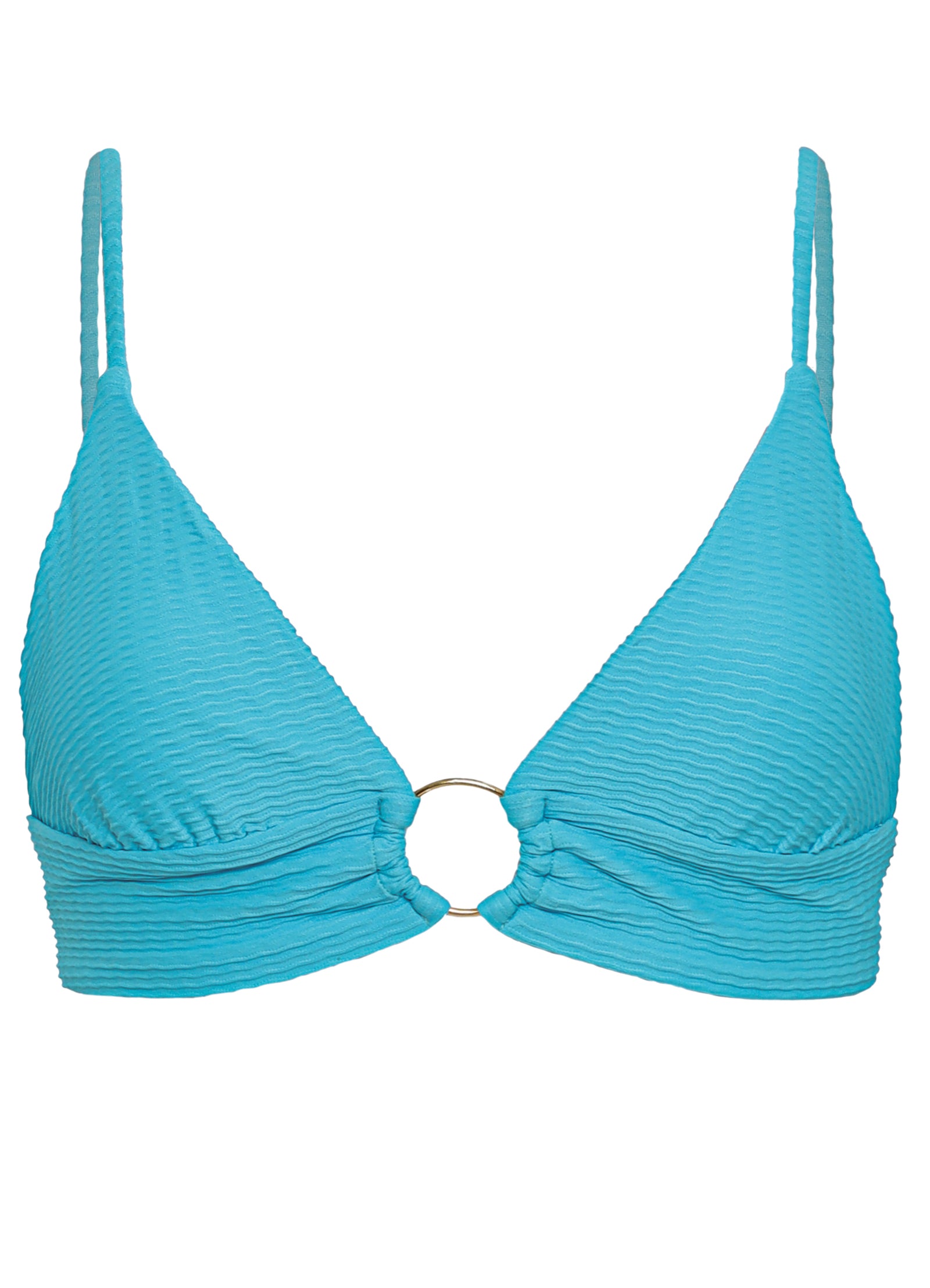 Shine Long Line Triangle Bikini Top