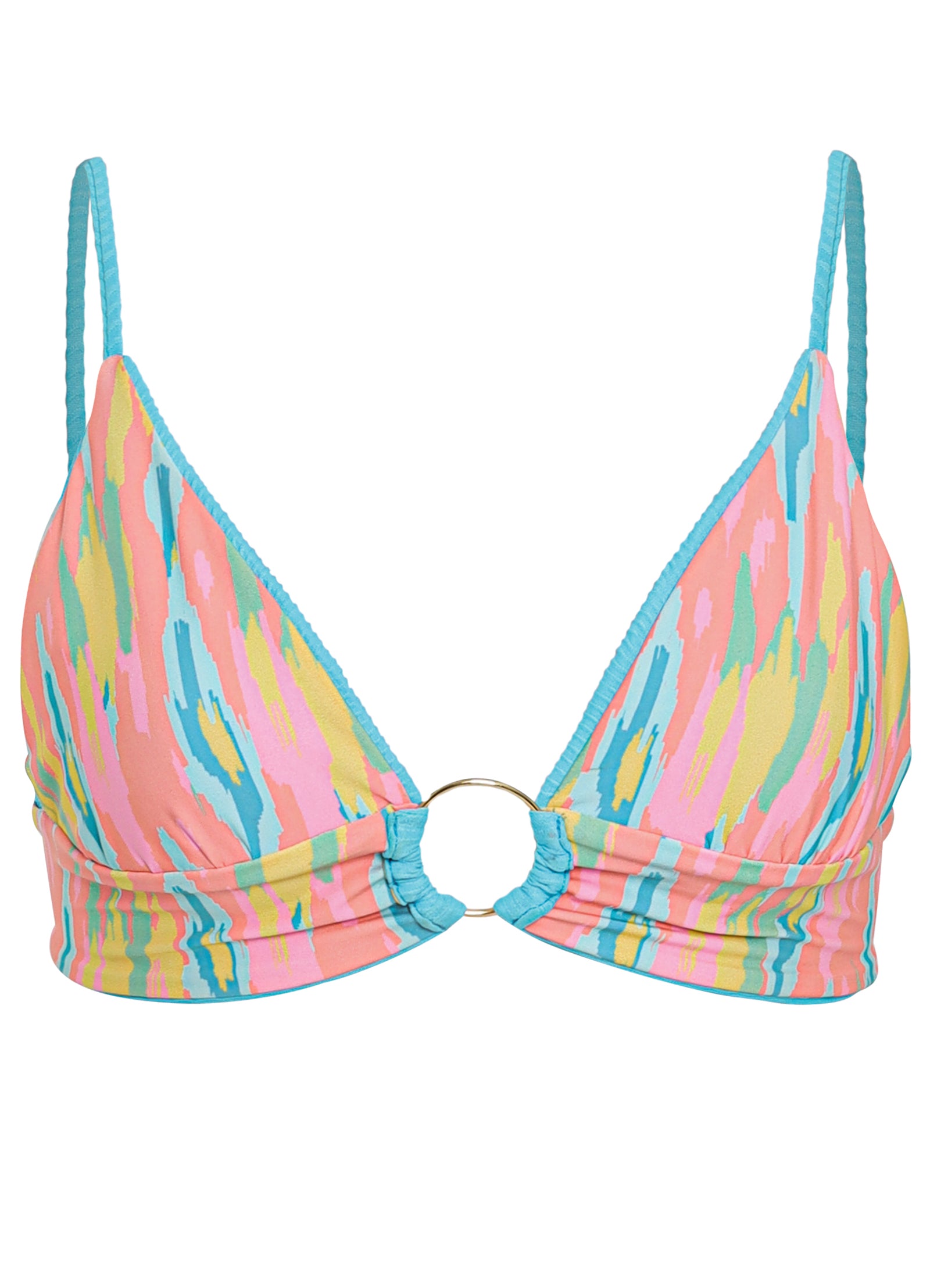 Shine Long Line Triangle Bikini Top