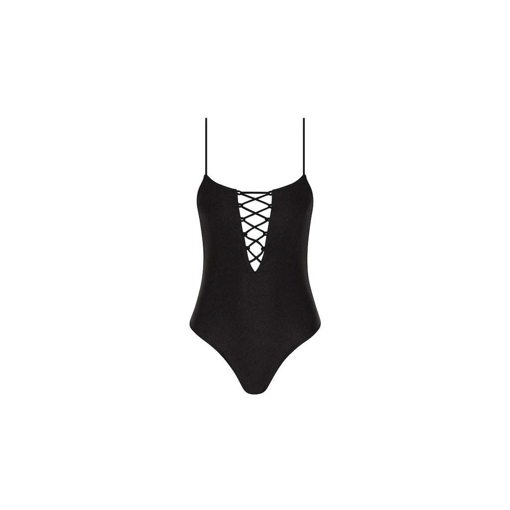 Fixed Front Lace Up One Piece