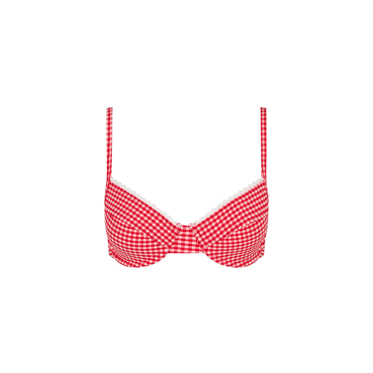 Scallop Crochet Underwire Bra Bikini Top