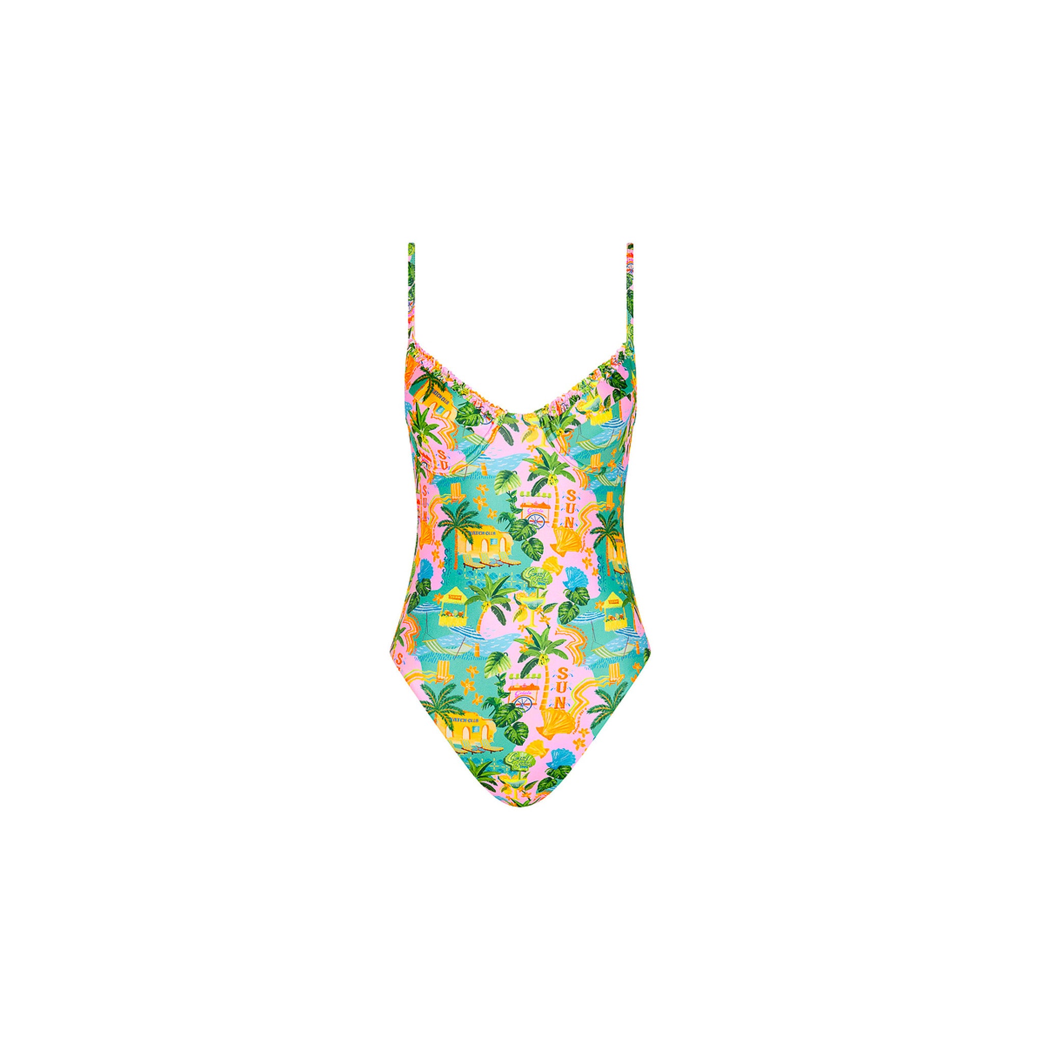 Double Ruffle Underwire One Piece