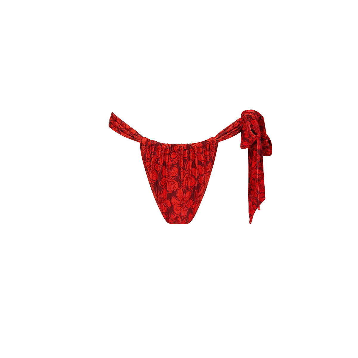 Soft Tie Ruched Thong Bikini Bottom