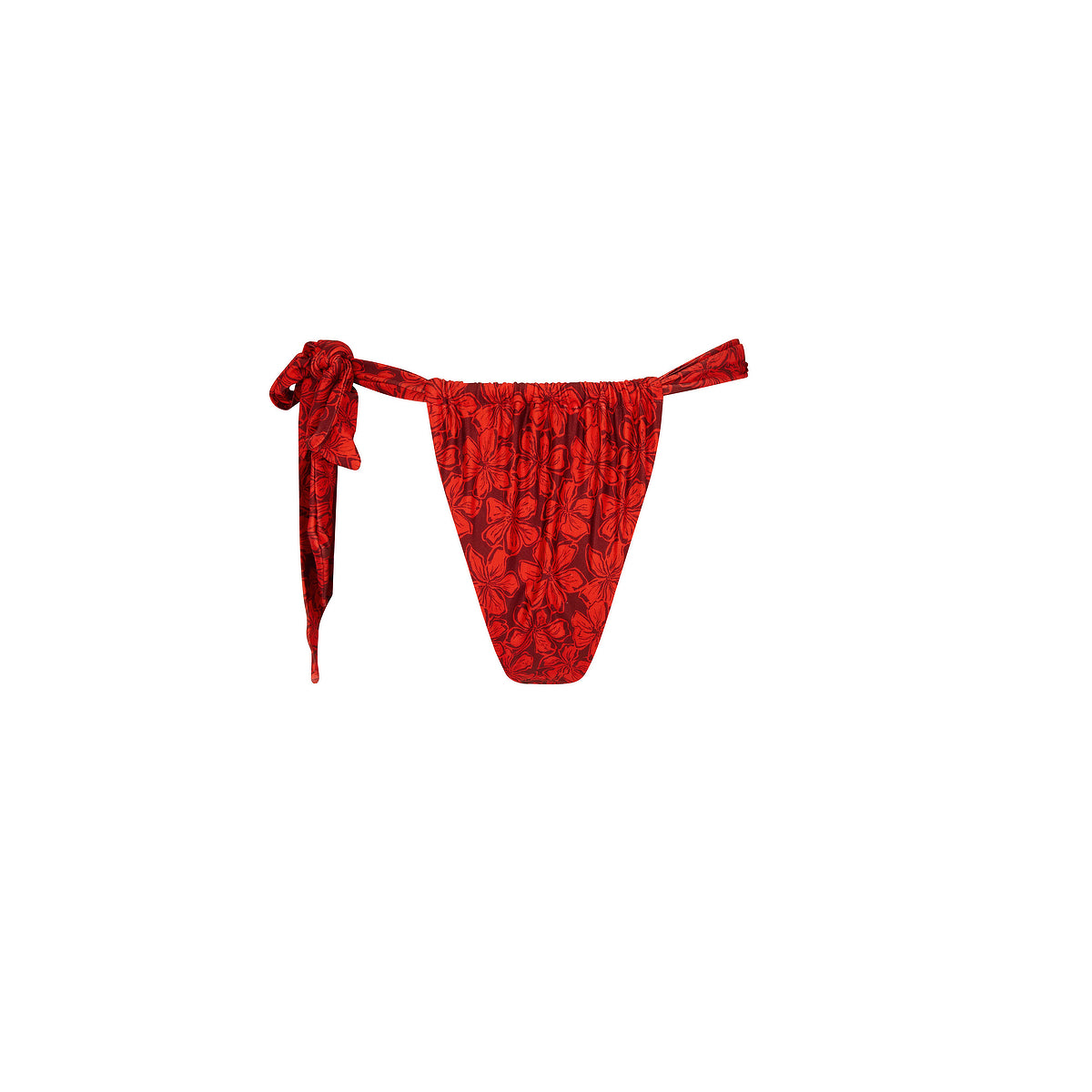Soft Tie Ruched Thong Bikini Bottom
