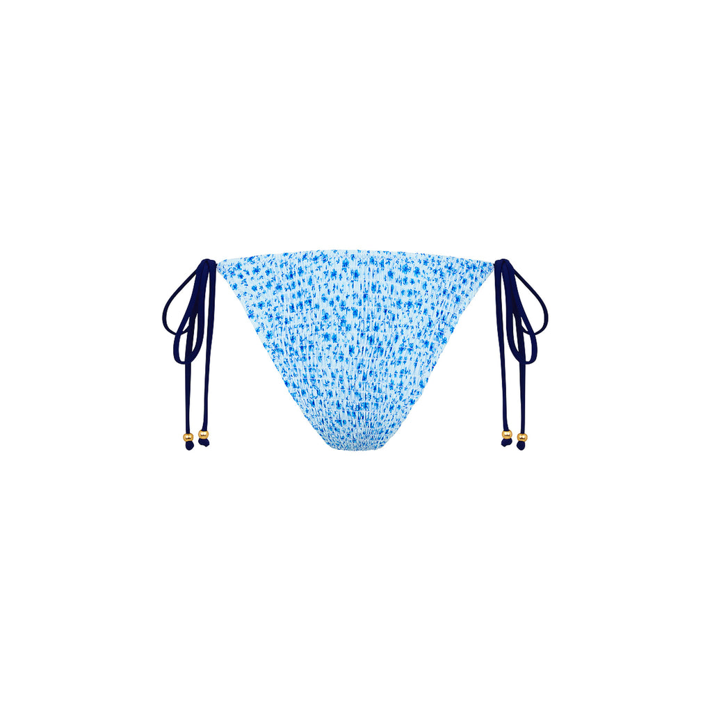Shirred Dipped Cheeky Tie Bikini Bottom
