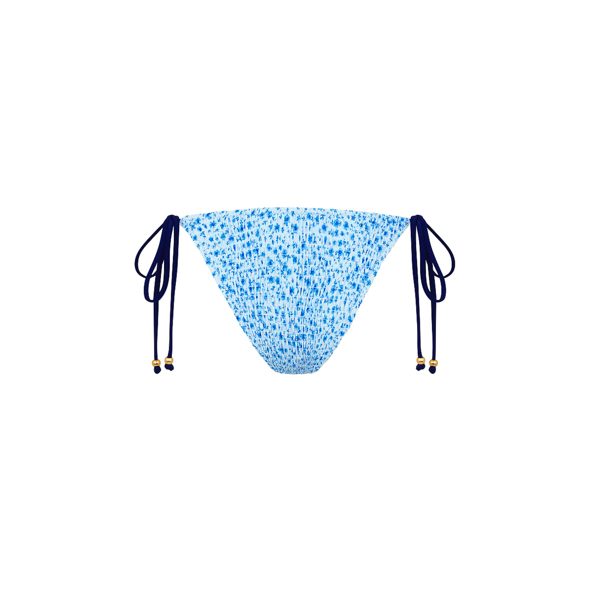 Shirred Dipped Cheeky Tie Bikini Bottom