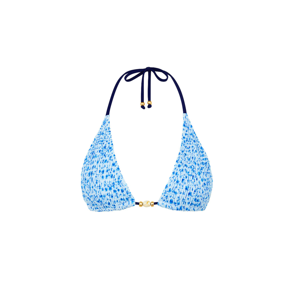 Shirred Triangle Bikini Top