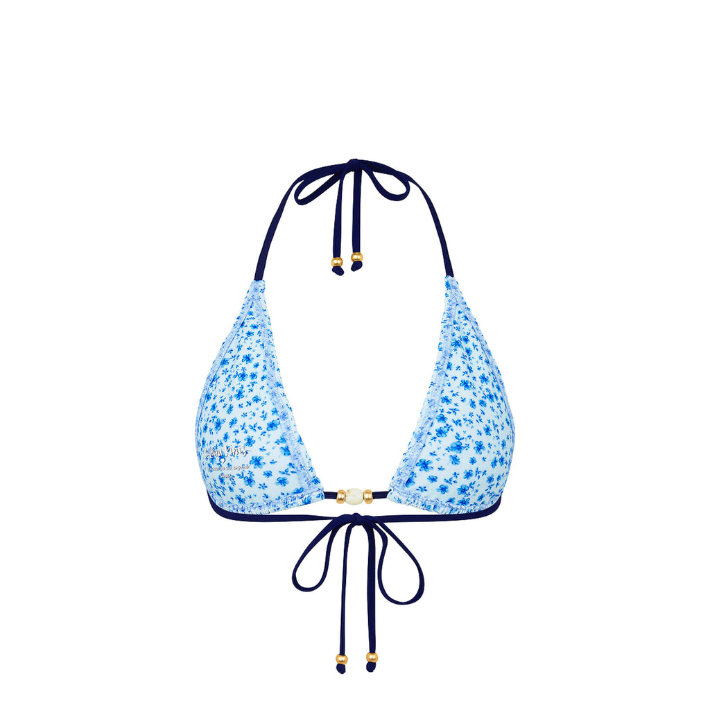 Shirred Triangle Bikini Top