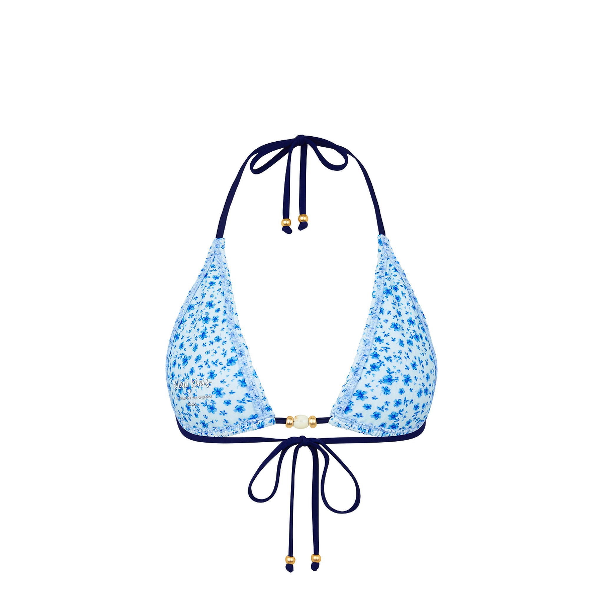 Shirred Triangle Bikini Top