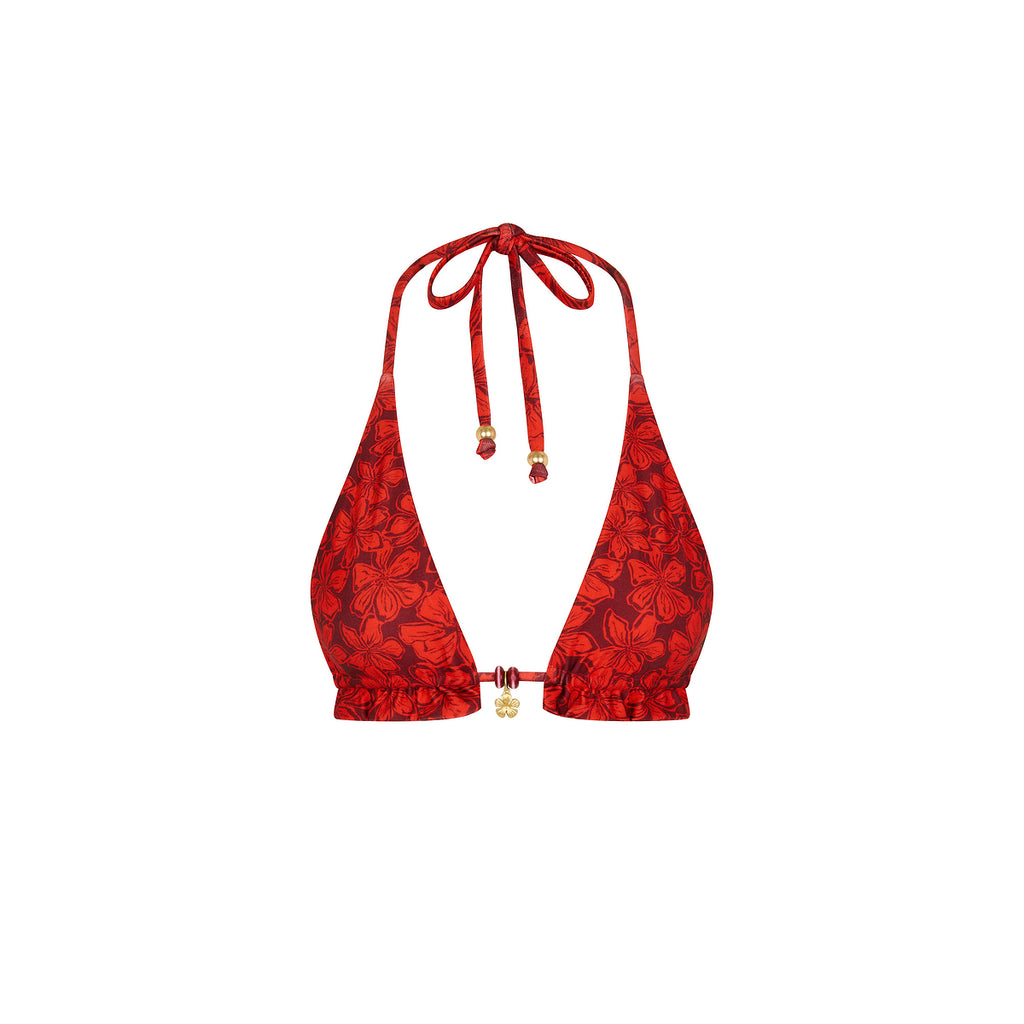 Frill Halter Bralette Bikini Top