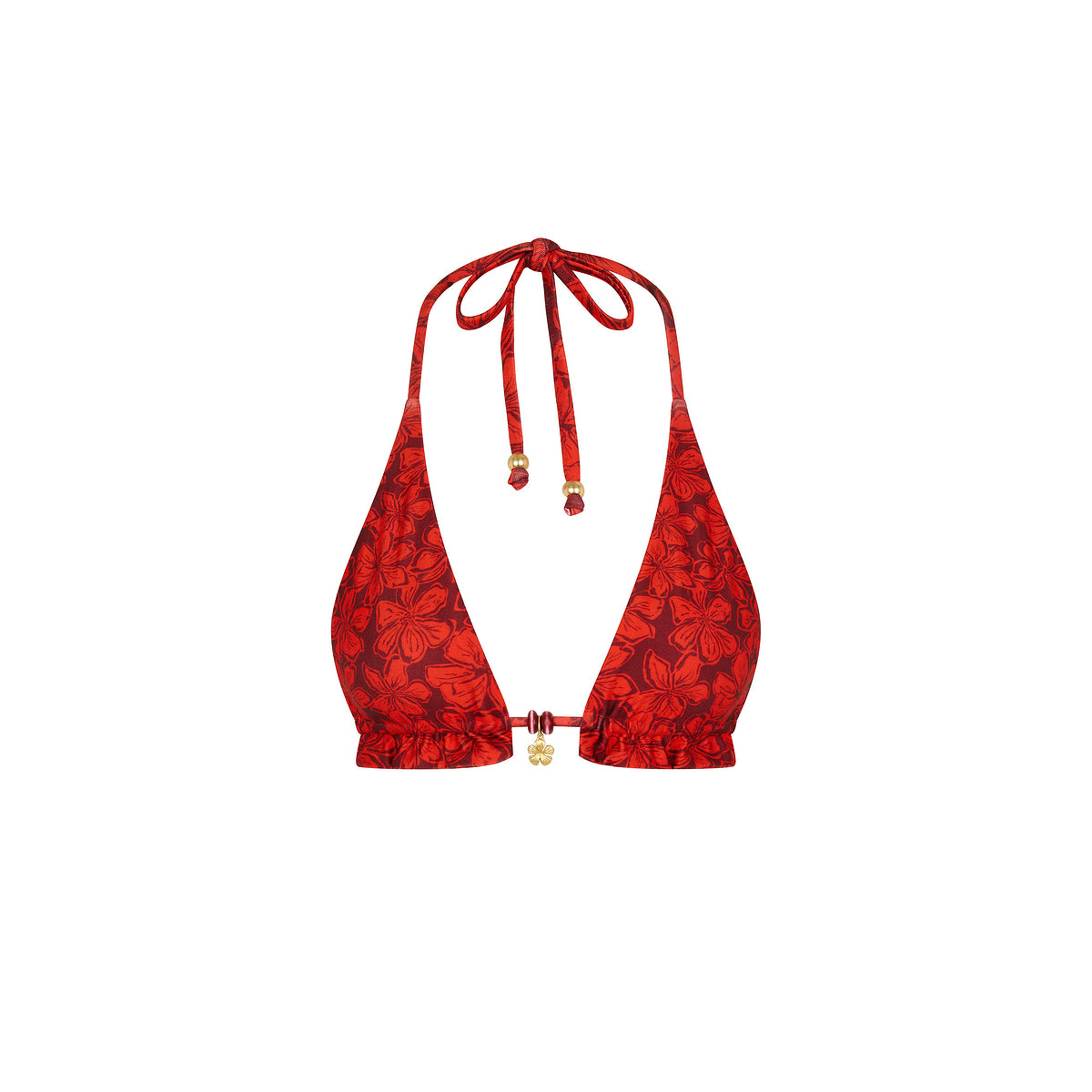 Frill Halter Bralette Bikini Top