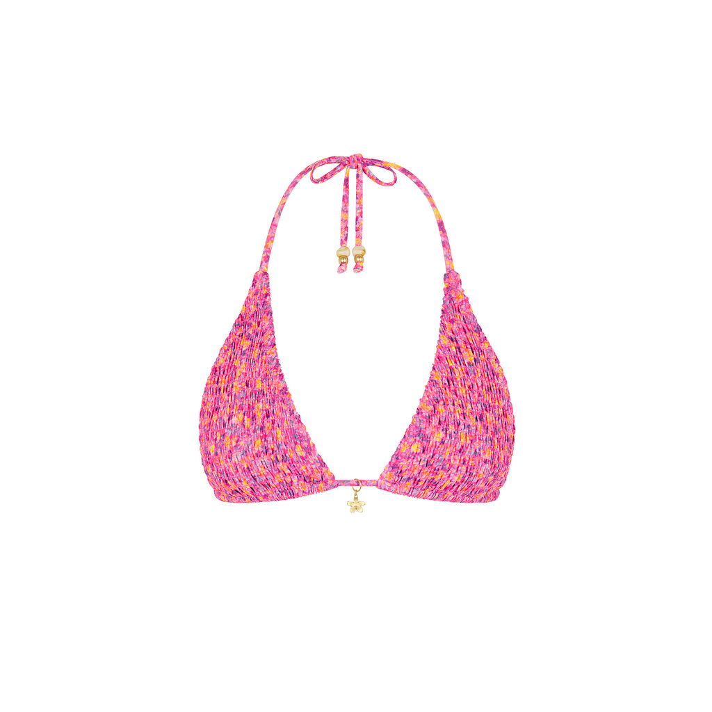 Shirred Triangle Bikini Top