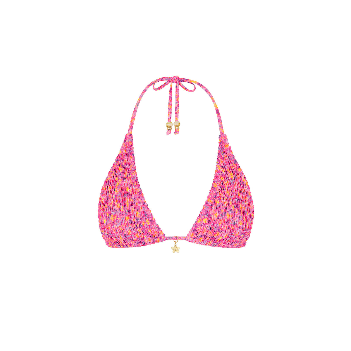 Shirred Triangle Bikini Top