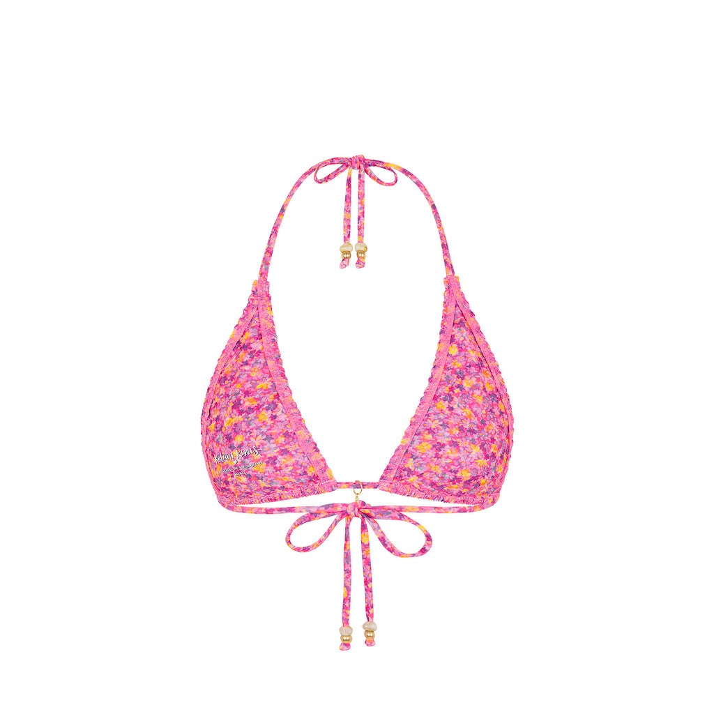 Shirred Triangle Bikini Top