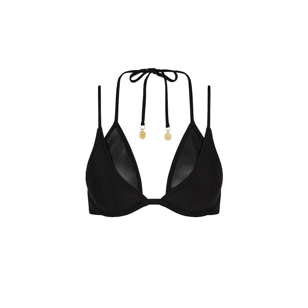Layered Mesh Underwire Bikini Top