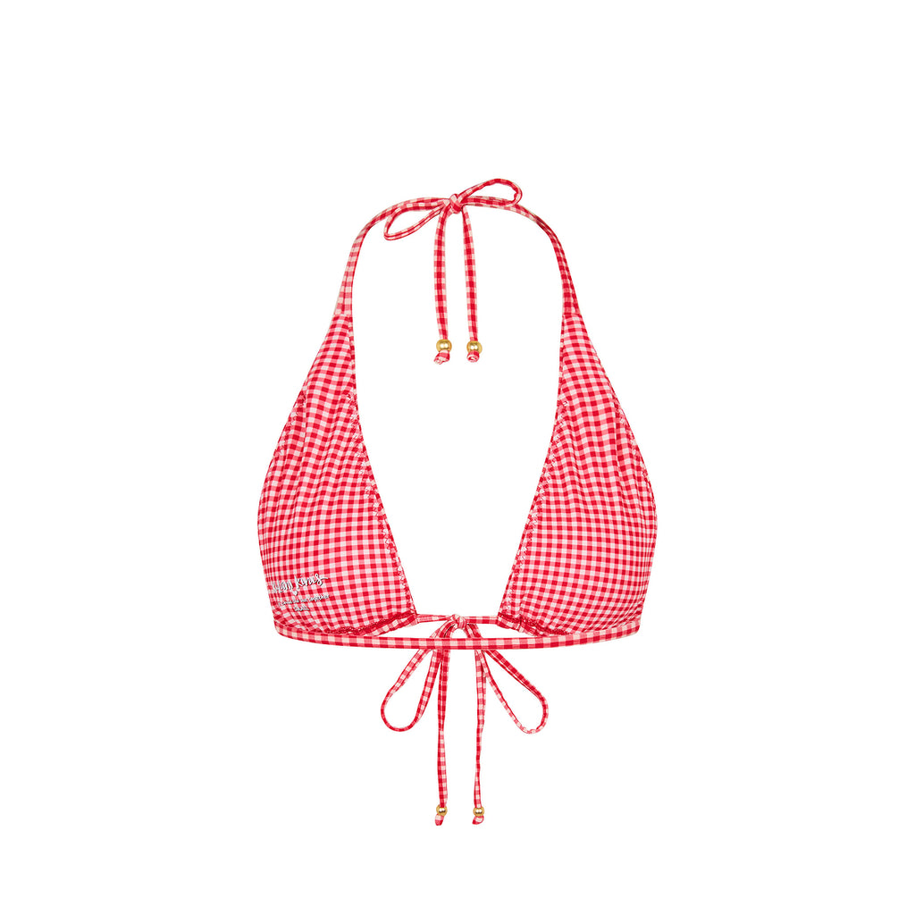 Front Tie Halter Bikini Top