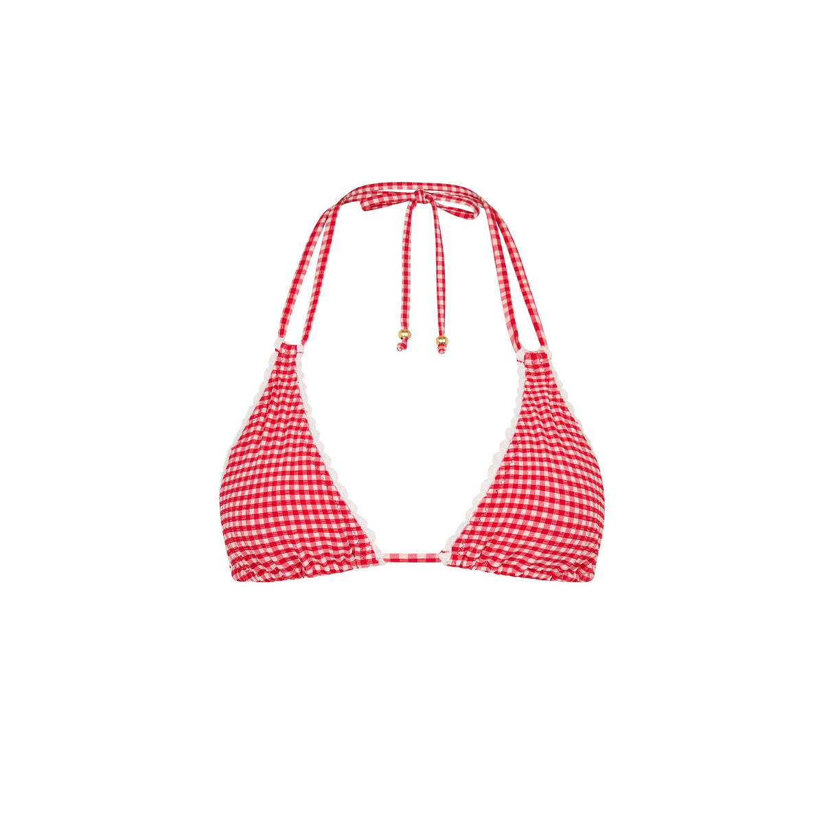 Scallop Crochet Halter Bikini Top