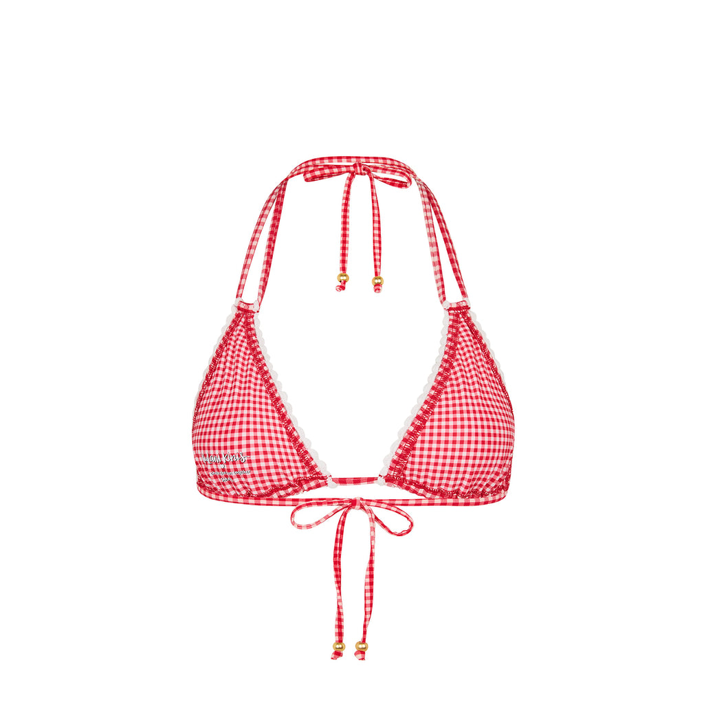 Scallop Crochet Halter Bikini Top