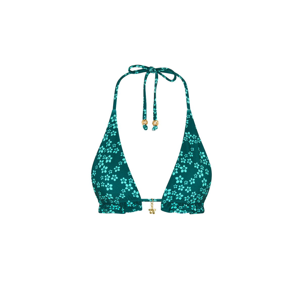 Frill Halter Bralette Bikini Top
