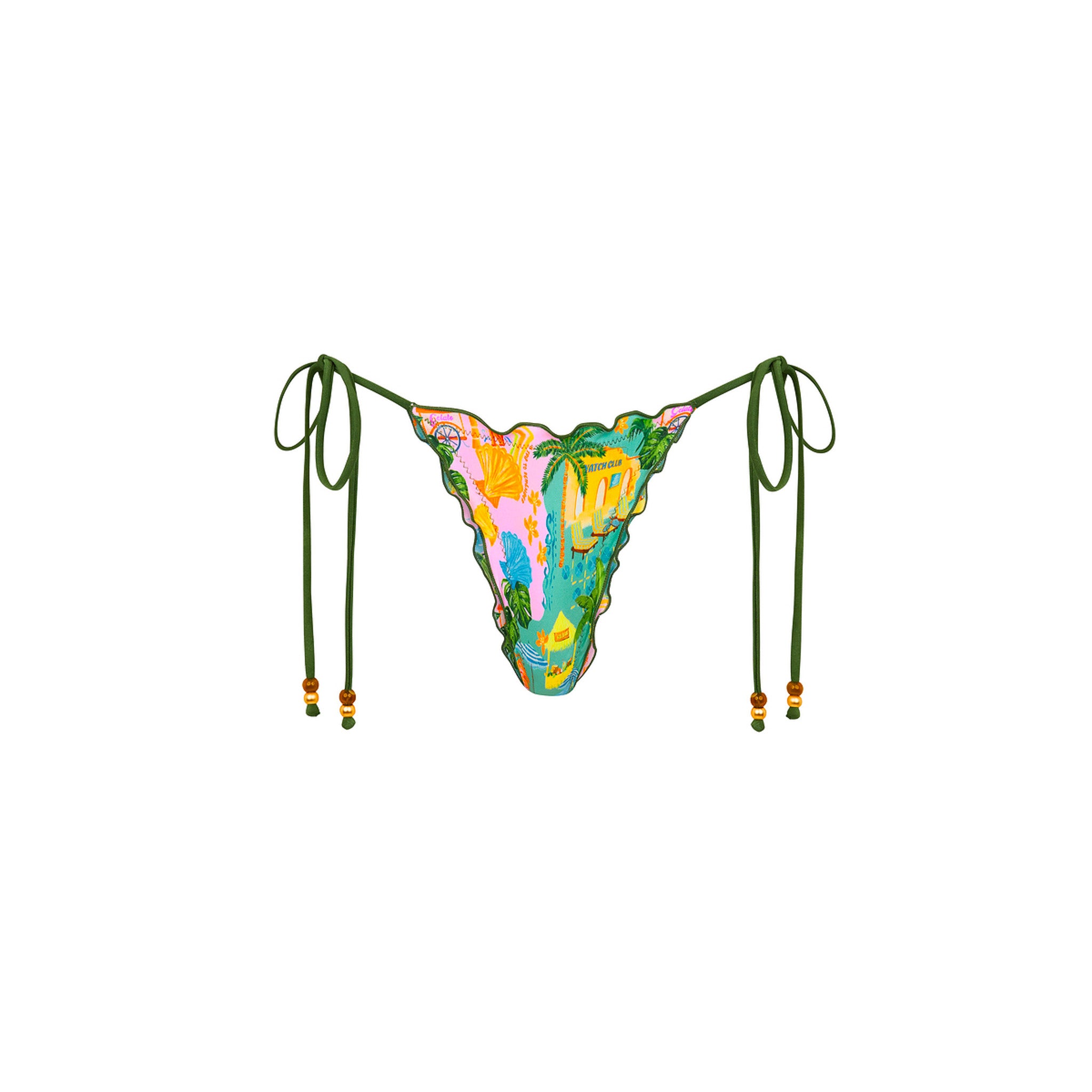 Lettuce Edge Thong Tie Bikini Bottom