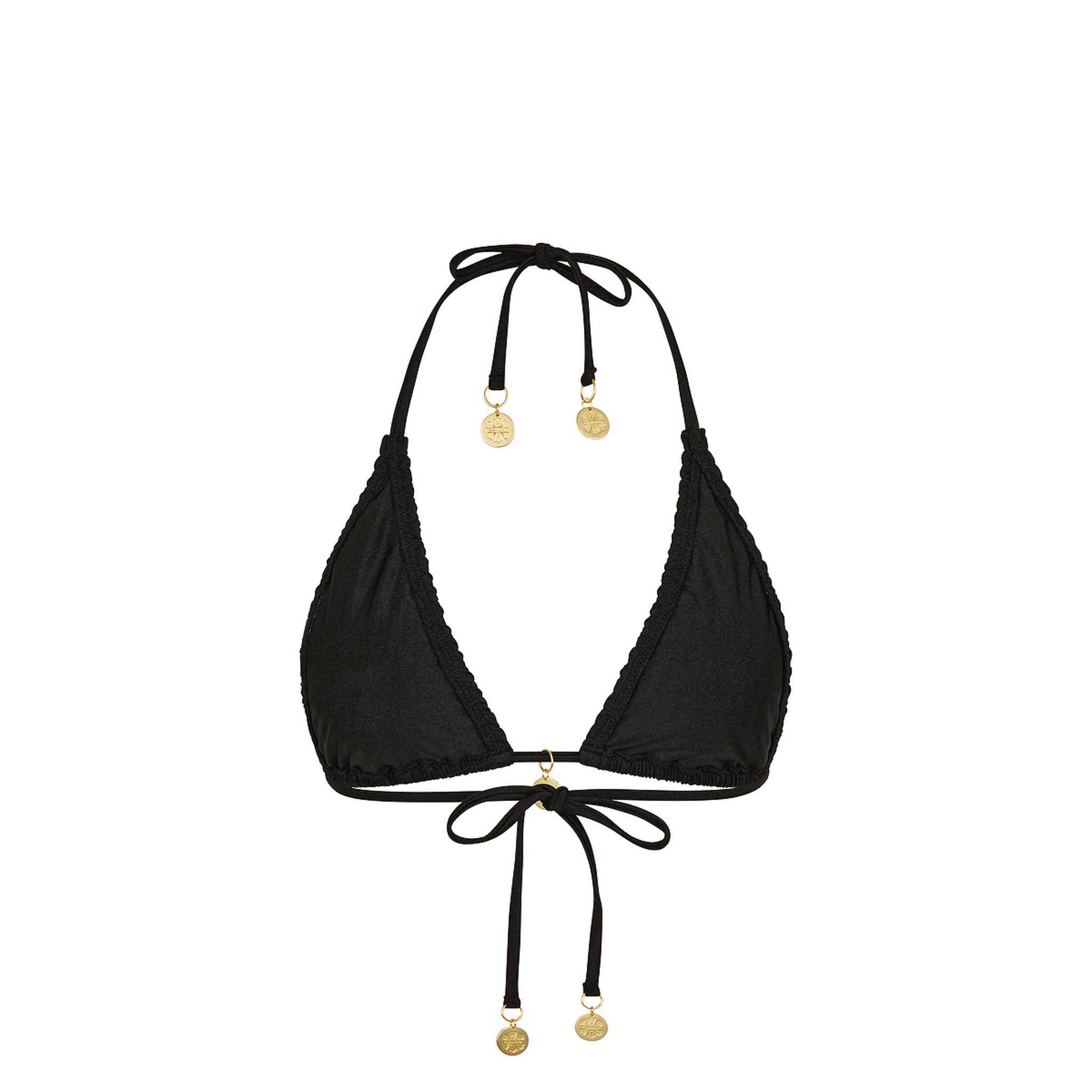 Shirred Triangle Bikini Top