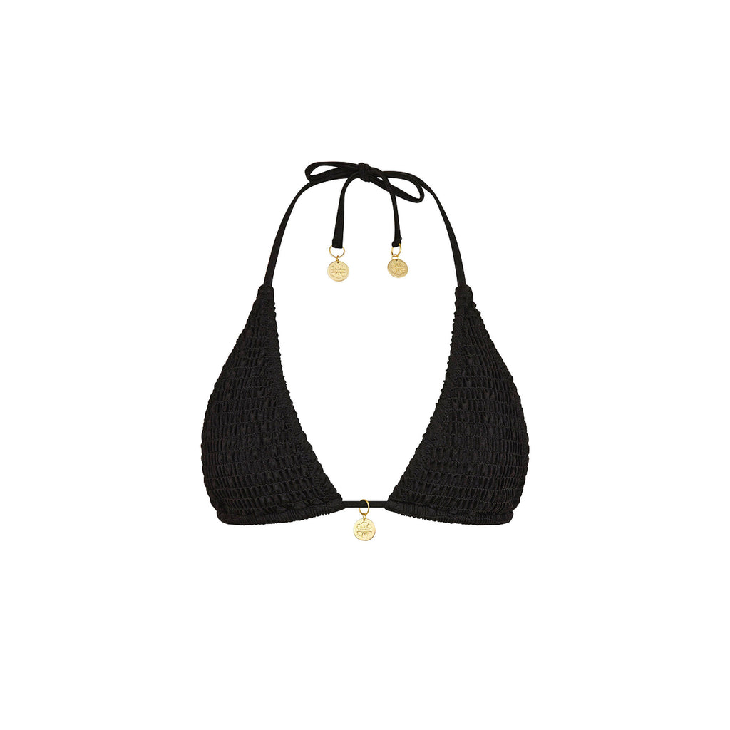 Shirred Triangle Bikini Top