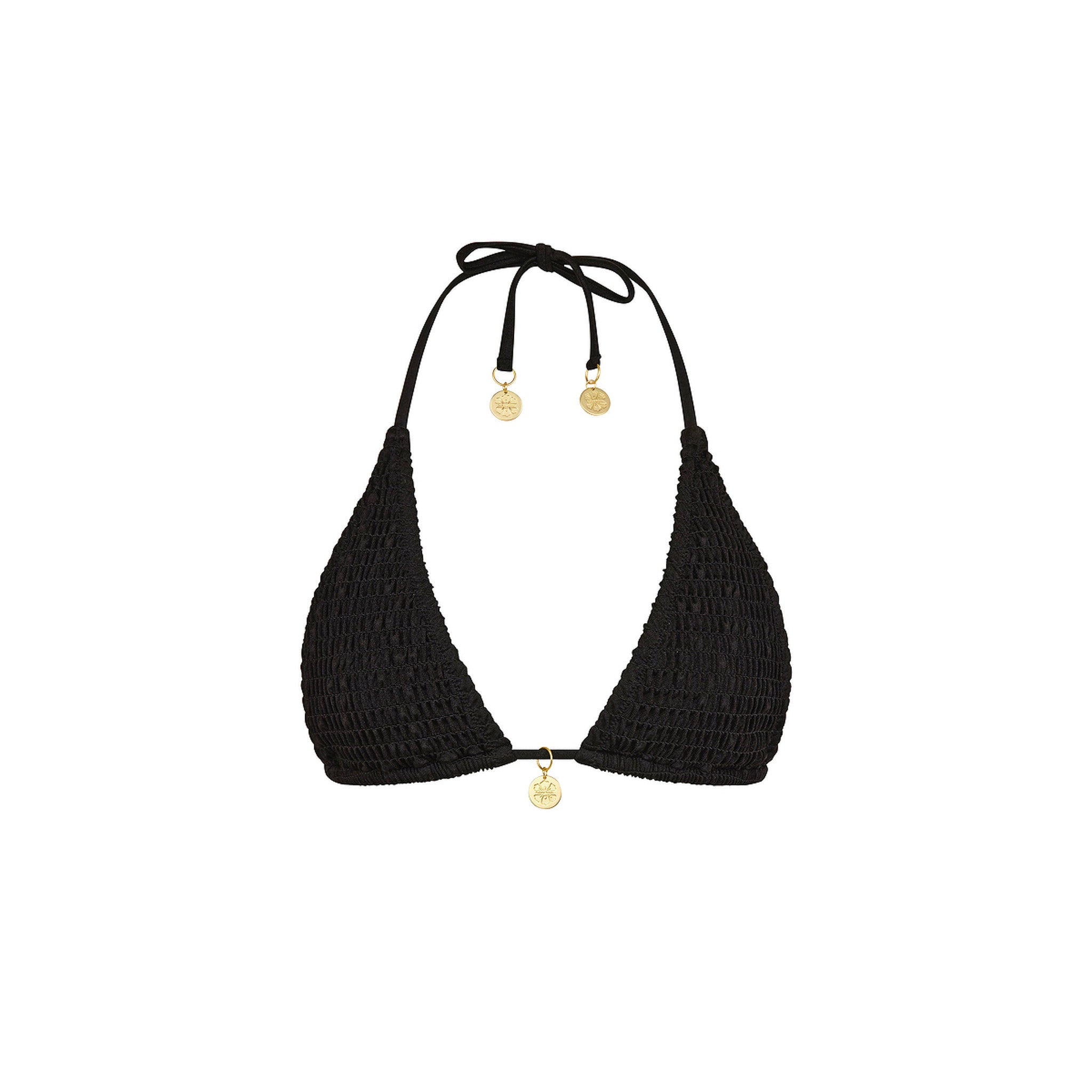 Shirred Triangle Bikini Top