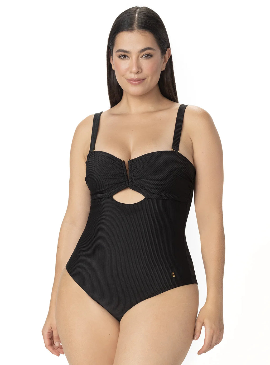 Strapless Ribbed One Piece