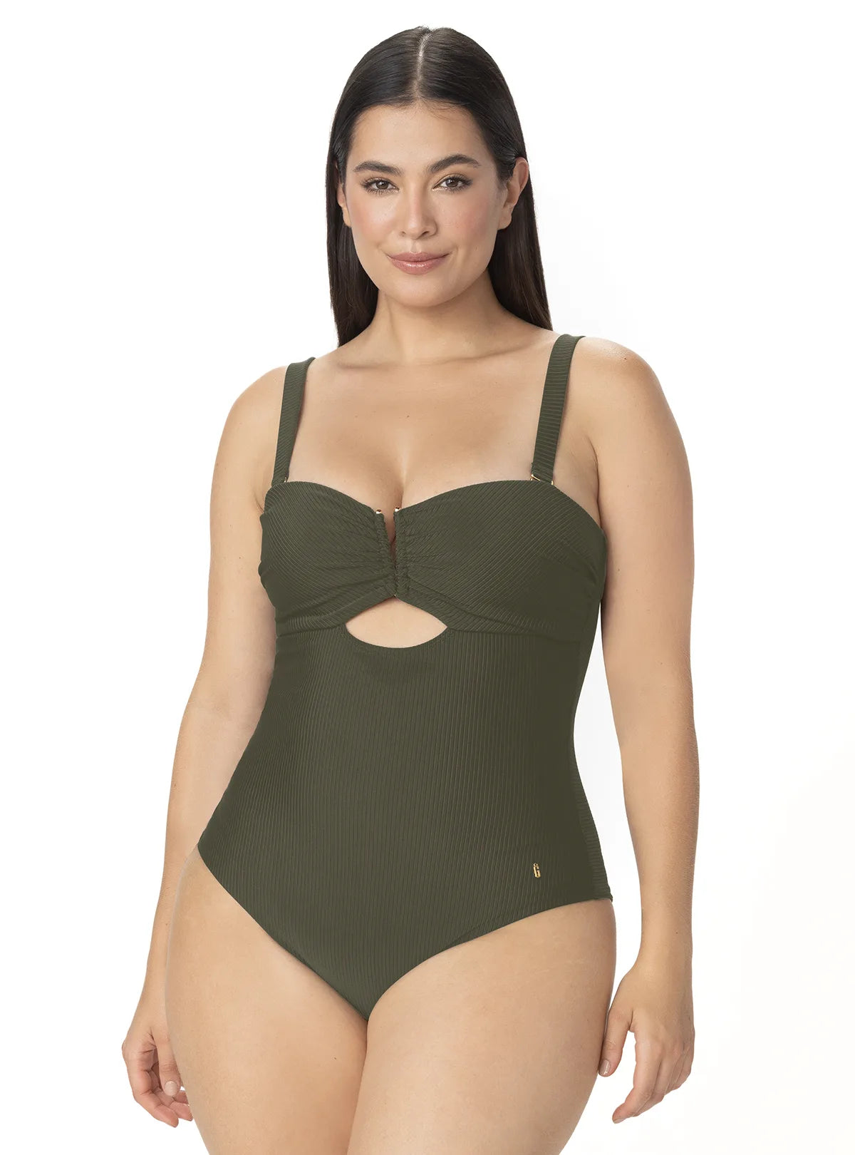Strapless Ribbed One Piece