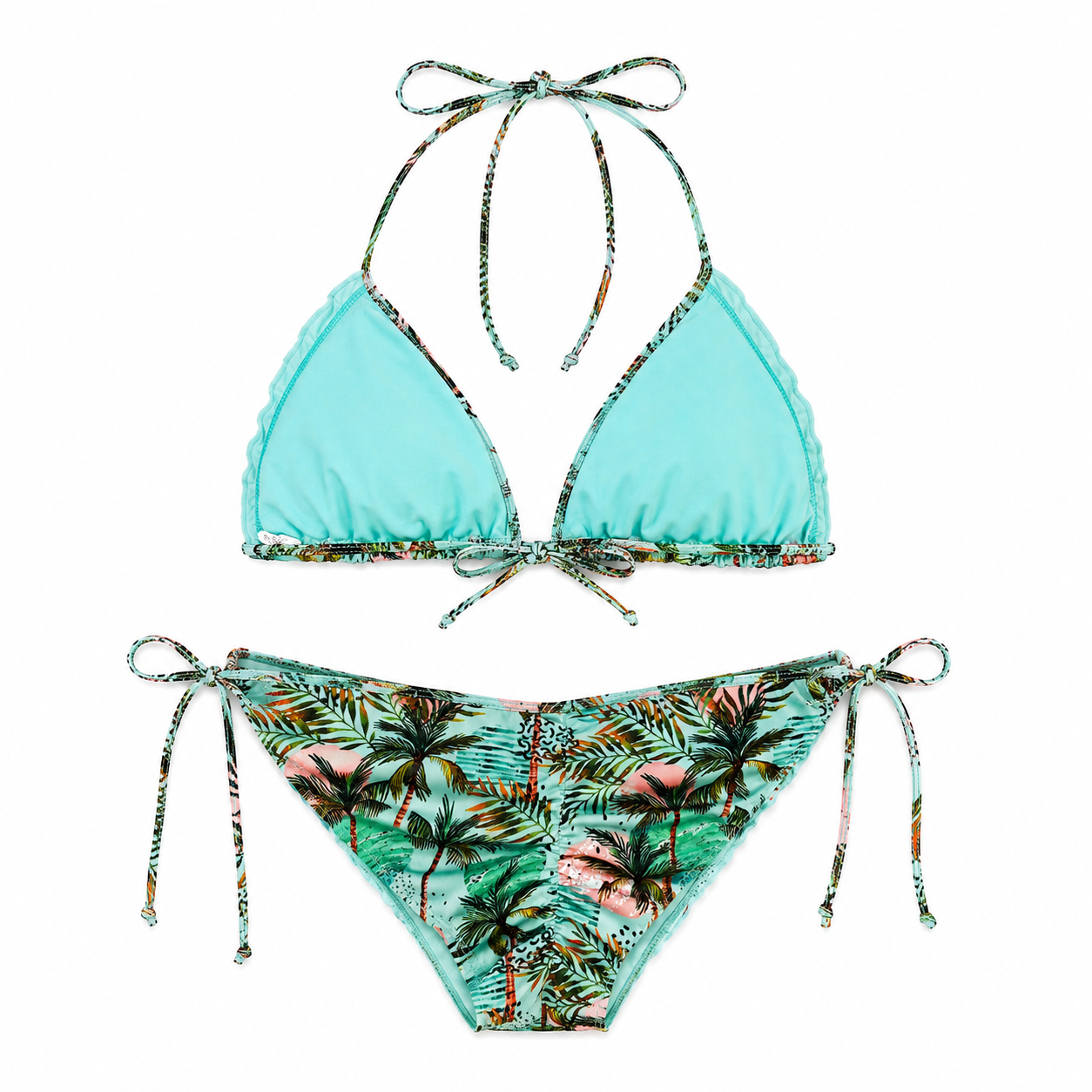 Tropical Luxe Beaded Triangle Bikini Set