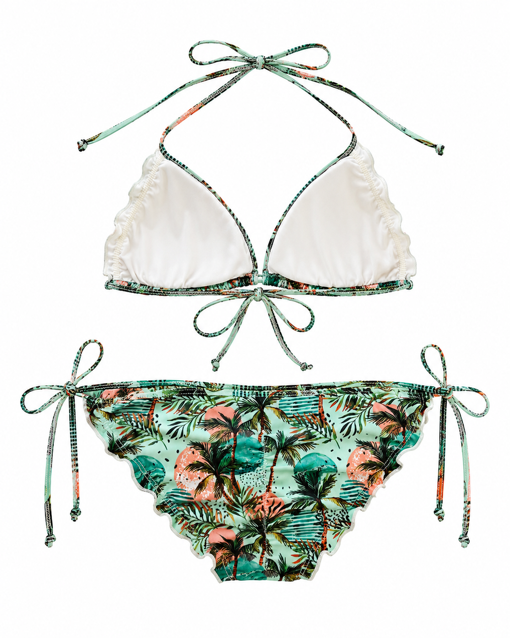 Tropical Luxe Beaded Triangle Bikini Set