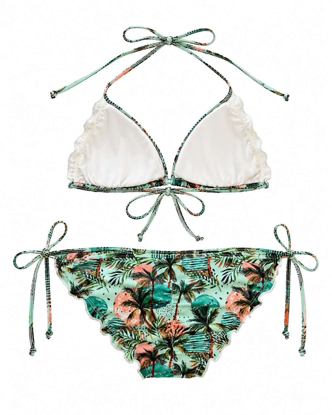 Tropical Luxe Beaded Triangle Bikini Set