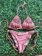 Macrame Swimwear Embroidered Design with Removable Cup Bra