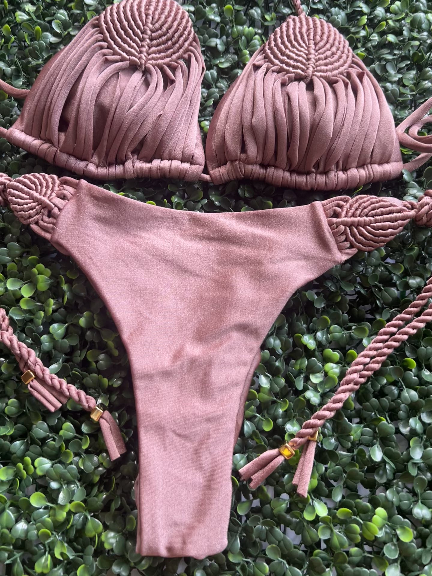 Macrame Swimwear Embroidered Design with Removable Cup Bra2