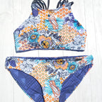 Sport Swimsuit | Retro Push Up Crop Top & Low Waist Bikini Set