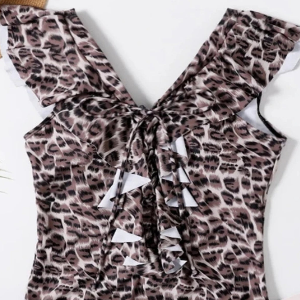 One Piece Swimwear | Body Swimsuit with Deep V and Low Cutter Ruffle2